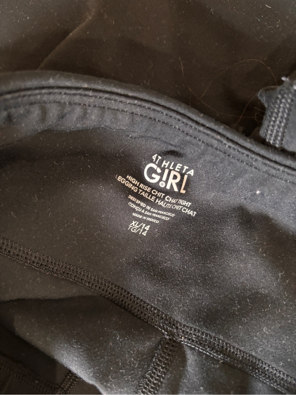 Athleta Girl high rise chit chat leggings sz 14 black